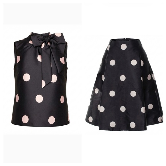 kate spade Dresses & Skirts - Kate Spade Elegant Polka Dot Bow blouse and matching Skirt size 12